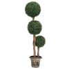 Artificial Boxwood Plant with Pot Ball Shaped Green 46.9"