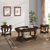 Living Room Coffee Table Set, Coffee Table & Two End Side Table 3-Piece Set for Office, Living Room, Apartment, Small Space, Easy Assembly, Cherry(col