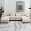 [VIDEO provided] [New] 133*65" Corduroy Modular Sectional Sofa,U Shaped Couch with Armrest Bags,6 Seat Freely Combinable Sofa Bed,Comfortable and Spac