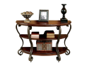 Traditional Style Brown Cherry 1pc Sofa Table Open Bottom Shelf Ornate Design Living Room Furniture