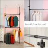 Telescopic Garment Rack, Heavy Duty Design Movable DIY By Hand No Damage to Wall Ceiling Hanging Rail, 31-47in Wide Adjustable, 120 Kilogram Loading,