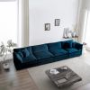 Free Combination Modular Sofa Free,4 Seater Sofa Comfy Chenille Fabric,Sectional Sofa Couch, Blue Chenille