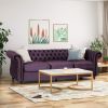 Luxurious 3-Seater Purple Velvet Sofa, Classic Design with Modern Elegance, Perfect for Sophisticated and Stylish Living Rooms, Plush Comfort and Dura