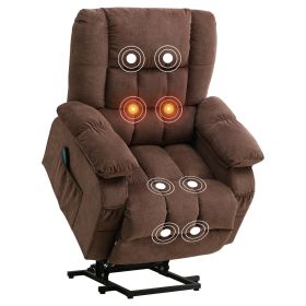 Power Lift Recliner Chair Recliners for Elderly with Heat and Massage Recliner Chair for Living Room with Infinite Position and Side Pocket,USB Charge