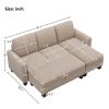 [New]81" Reversible Sectional Couch with Storage Chaise L-Shaped Sofa for Apartment Sectional Set ,Sectional Sofa with Ottoman,Nailhead Textured Linen