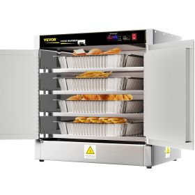 VEVOR Hot Box Food Warmer, 25"x15"x24" Concession Warmer with Water Tray, Four Disposable Catering Pans, Countertop Pizza, Patty, Pastry, Empanada