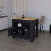 Kitchen Island Geneva, Kitchen, Black / Macadamia