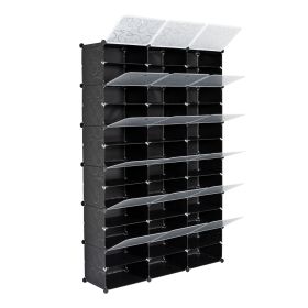 12-Tier Portable 72 Pair Shoe Rack Organizer 36 Grids Tower Shelf Storage Cabinet Stand Expandable for Heels, Boots, Slippers, Black