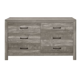 Modern Rustic Style Gray Finish 1pc Dresser of 6x Drawers Bedroom Wooden Furniture