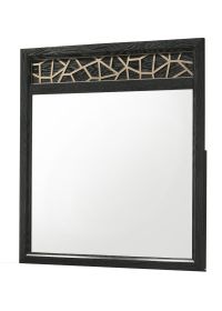 Selena Modern & Contemporary Mirror Made with Wood in Black and Natural