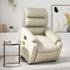 Electric Stand up Massage Recliner Chair Cream Faux Leather