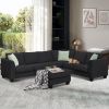 [VIDEO provided] 112*87" Sectional Sofa Couches Living Room Sets, 7 Seats Modular Sectional Sofa with Ottoman, L Shape Fabric Sofa Corner Couch Set wi