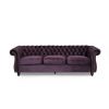 Luxurious 3-Seater Purple Velvet Sofa, Classic Design with Modern Elegance, Perfect for Sophisticated and Stylish Living Rooms, Plush Comfort and Dura