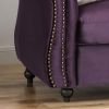 Luxurious 3-Seater Purple Velvet Sofa, Classic Design with Modern Elegance, Perfect for Sophisticated and Stylish Living Rooms, Plush Comfort and Dura