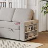 85.8" Pull Out Sleeper Sofa L-Shaped Couch Convertible Sofa Bed with Storage Chaise And Storage Racks,With USB Port And T-pyce Port