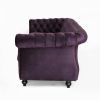 Luxurious 3-Seater Purple Velvet Sofa, Classic Design with Modern Elegance, Perfect for Sophisticated and Stylish Living Rooms, Plush Comfort and Dura