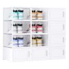 12 piece transparent white stackable shoe box, shoe box organizer, sports shoe storage drawer(No shipments on weekends, banned from Amazon)