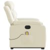 Electric Stand up Massage Recliner Chair Cream Faux Leather