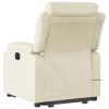 Electric Stand up Massage Recliner Chair Cream Faux Leather