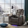 Power Motion Recliner with USB Charging Port and Hidden Arm Storage, Home Theater Seating with 2 Convenient Cup Holders Design and 360¬∞ Swivel Tray T