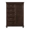 Solid Transitional Style Bedroom 1pc Wardrobe Chest of Drawers Adjustable Shelves Driftwood Charcoal Finish Wooden Furniture Traditional Framing