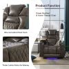 Power Motion Recliner with USB Charging Port and Hidden Arm Storage, Home Theater Seating with 2 Convenient Cup Holders Design and 360¬∞ Swivel Tray T