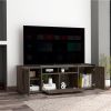 Brock Rectangle 2-Door TV Stand Dark Walnut