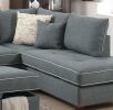 Beautiful 3-pcs Sectional Sofa Steel Dorris Fabric Cushion Sofa Chaise Ottoman Reversible Couch Pillows Living Room Furniture