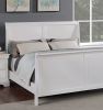 Modern 1pc Queen Size Bed Bedroom Furniture Sleigh Design Headboard Footboard Plywood 1pc Bedframe White Color