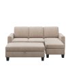 [New]81" Reversible Sectional Couch with Storage Chaise L-Shaped Sofa for Apartment Sectional Set ,Sectional Sofa with Ottoman,Nailhead Textured Linen