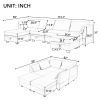 U_Style Modern Large U-Shape Modular Sectional Sofa, Convertible Sofa Bed with Reversible Chaise for Living Room, Storage Seat