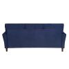 Modern Living Room Sofa Set 2pcs Comfort Sofa Loveseat Plush Seatbacks Tufted Detail Blue Velvet Upholstery Solid Wood Frame Furniture