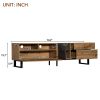 Modern TV Stand for 80'' TV with Double Storage Space, Media Console Table, Entertainment Center with Drop Down Door for Living Room, Bedroom, Home Th