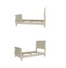 Modern 1pc Queen Size Bed Bedroom Furniture Sleigh Design Headboard Footboard Plywood 1pc Bedframe White Color