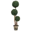 Artificial Boxwood Plant with Pot Ball Shaped Green 46.9"