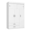 Elirya 2-Piece Bedroom Set, Armoire + Nightstand, White and Light Oak