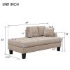 [New+Video]Deep Tufted Upholstered Textured Fabric 2 pieces Chaise Lounge set,2 Toss Pillow included,Living room Bedroom Use,Warm Grey