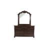 Traditional Formal Antique Cherry / Antique Walnut Unique Design Dresser w Mirror Drawers Storage Bedroom Furniture