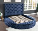 Hazel Queen 4 Pc Bedroom Set Made With Wood In Blue Color