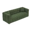 Green teddy fleece sofa 80 "discharge in living room bedroom with two throw pillows hardware foot support