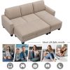 [New]81" Reversible Sectional Couch with Storage Chaise L-Shaped Sofa for Apartment Sectional Set ,Sectional Sofa with Ottoman,Nailhead Textured Linen