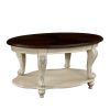 Living Room Coffee Table Set, Coffee Table & Two End Side Table 3-Piece Set for Office, Living Room, Apartment, Chipped White and Cherry Top.(color wr