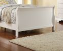 Modern 1pc Full Size Bed Bedroom Furniture Sleigh Design Headboard Footboard Plywood 1pc Bedframe White Color