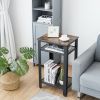 3-Tier Industrial End Table with Metal Mesh Storage Shelves