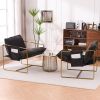 2 Chairs in 1 Box, Upholstered Hanging Armchair with Arm PocketsMetal frame, gold-plated craftsmanship, crushed foam cushions and skin-friendly woven