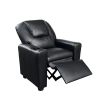 Marisa 22" Black PU Leather Kids Recliner Chair with Cupholder