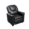 Marisa 22" Black PU Leather Kids Recliner Chair with Cupholder