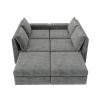 [VIDEO provided][New]115*58" Chenille Modular Sectional Sofa,U Shaped Reversible Couch,Free Combination,6 Seat Sleeper Sofa Bed with Ottoman,Convertib