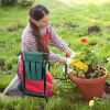 Foldable Garden Kneeling Chair with Kneeling Soft Cushion Tool Bag Portable