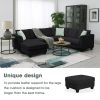 [VIDEO provided] 112*87" Sectional Sofa Couches Living Room Sets, 7 Seats Modular Sectional Sofa with Ottoman, L Shape Fabric Sofa Corner Couch Set wi